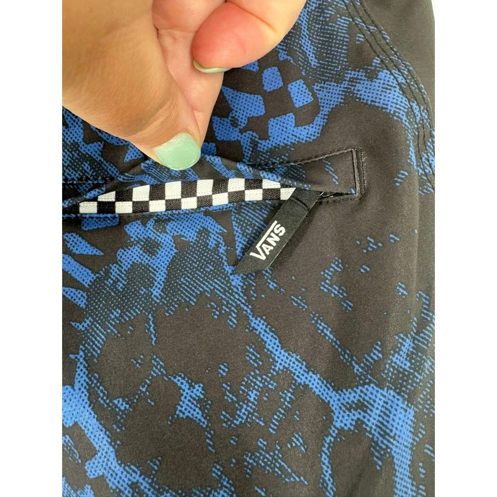 Vans MTE Daily Sideline Boardshorts Mens 30 Black Blue Tonal Checkerboard 19